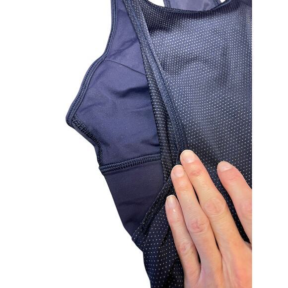 Lululemon Women 4 Pushing Limits Tank Midnight Navy Mesh Overlay Built in Bra - Picture 6 of 16